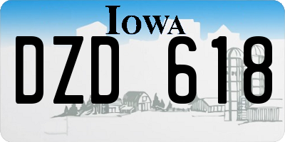 IA license plate DZD618