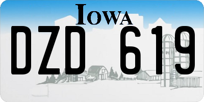 IA license plate DZD619