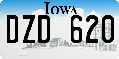 IA license plate DZD620