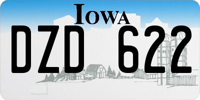IA license plate DZD622