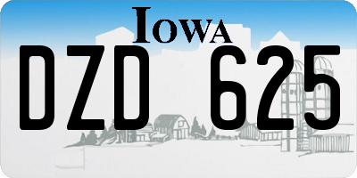 IA license plate DZD625