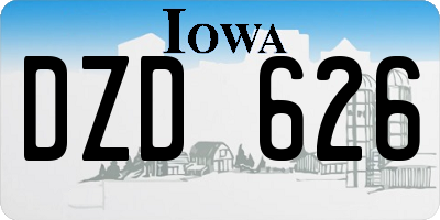 IA license plate DZD626