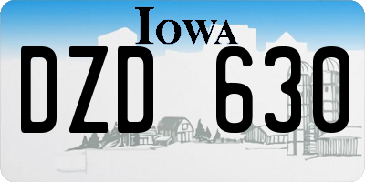 IA license plate DZD630