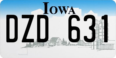 IA license plate DZD631