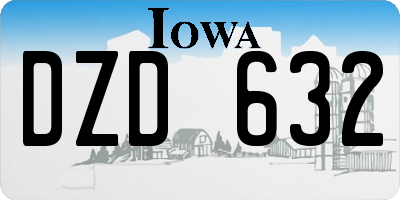 IA license plate DZD632