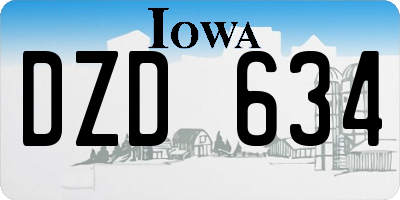 IA license plate DZD634