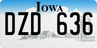 IA license plate DZD636