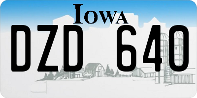 IA license plate DZD640