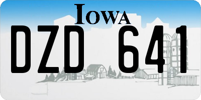 IA license plate DZD641