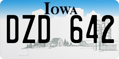 IA license plate DZD642