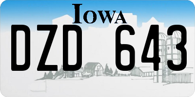 IA license plate DZD643