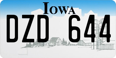 IA license plate DZD644