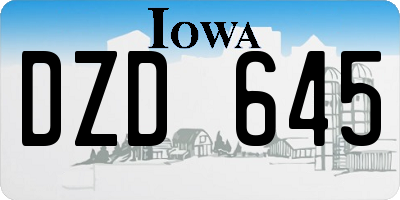 IA license plate DZD645