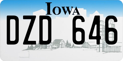 IA license plate DZD646