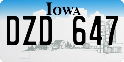 IA license plate DZD647