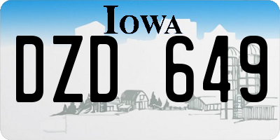 IA license plate DZD649