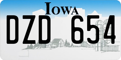 IA license plate DZD654