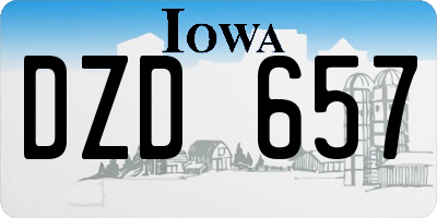 IA license plate DZD657