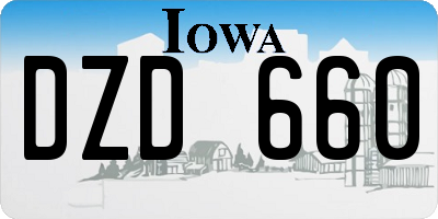 IA license plate DZD660