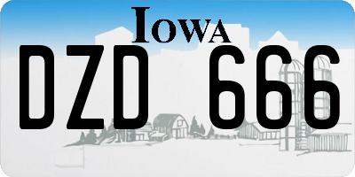 IA license plate DZD666