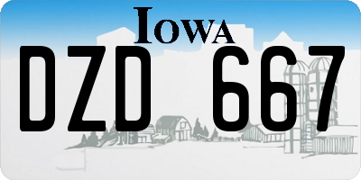 IA license plate DZD667