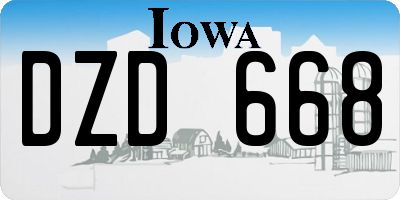 IA license plate DZD668