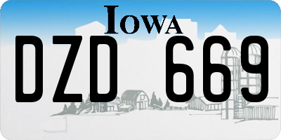 IA license plate DZD669