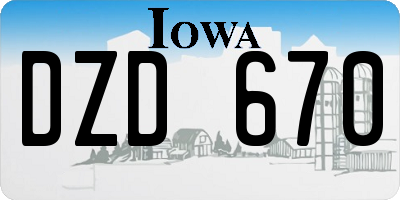 IA license plate DZD670