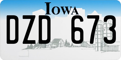 IA license plate DZD673