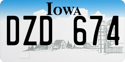 IA license plate DZD674