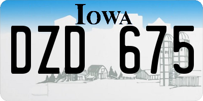 IA license plate DZD675