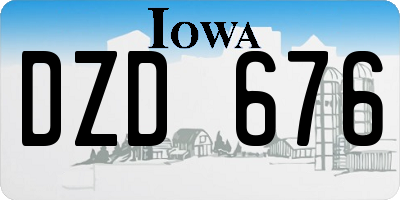 IA license plate DZD676