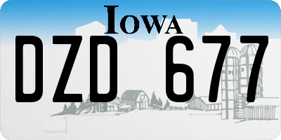 IA license plate DZD677