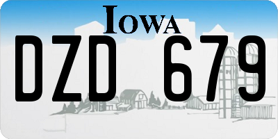 IA license plate DZD679