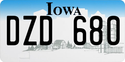 IA license plate DZD680