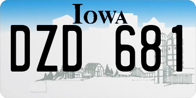 IA license plate DZD681