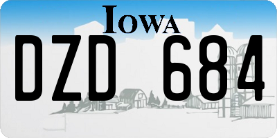 IA license plate DZD684