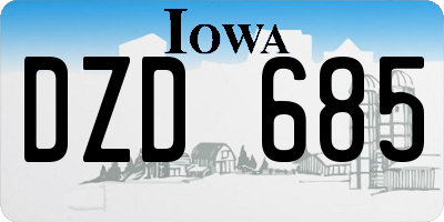 IA license plate DZD685