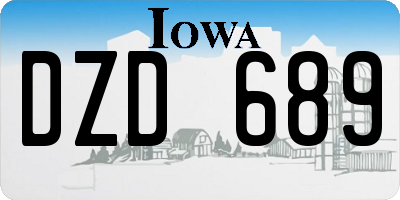 IA license plate DZD689