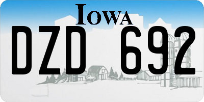 IA license plate DZD692