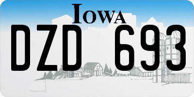 IA license plate DZD693