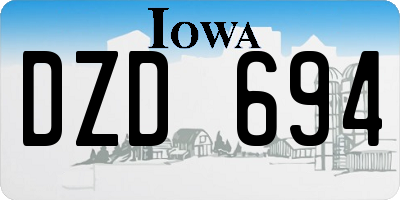 IA license plate DZD694