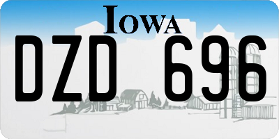 IA license plate DZD696