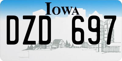 IA license plate DZD697