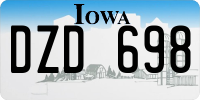 IA license plate DZD698