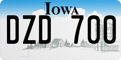 IA license plate DZD700