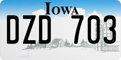 IA license plate DZD703