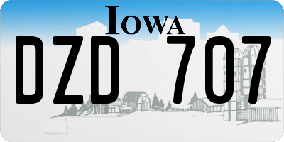 IA license plate DZD707