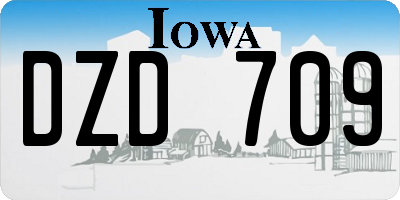 IA license plate DZD709