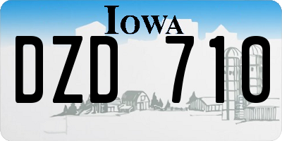 IA license plate DZD710